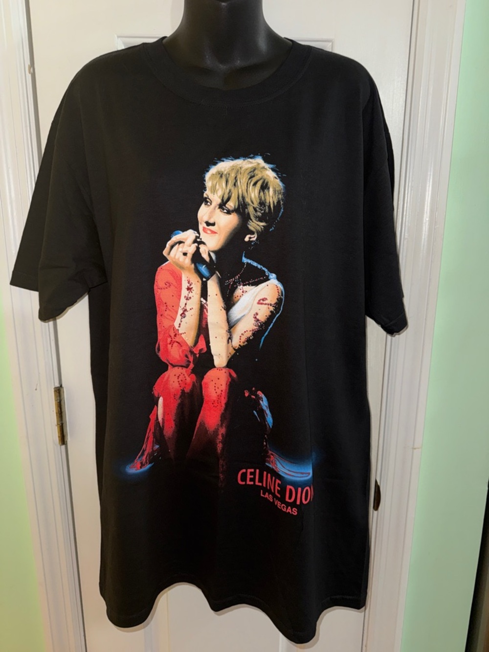 Celine Dion Black Y2K Las Vegas Residency Singer Song Writer T-Shirt Size Large